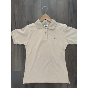 Lacoste NWT $uWomen’s Short Sleeve Polo Shirt Size 44 Taupe Color